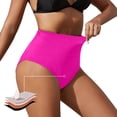 thumbnail image 1 of GDREDA Women's High Waisted Swimsuit Bottoms Full Coverage Basic Bikini Bottom Bathing Suit Hot Pink,S, 1 of 1