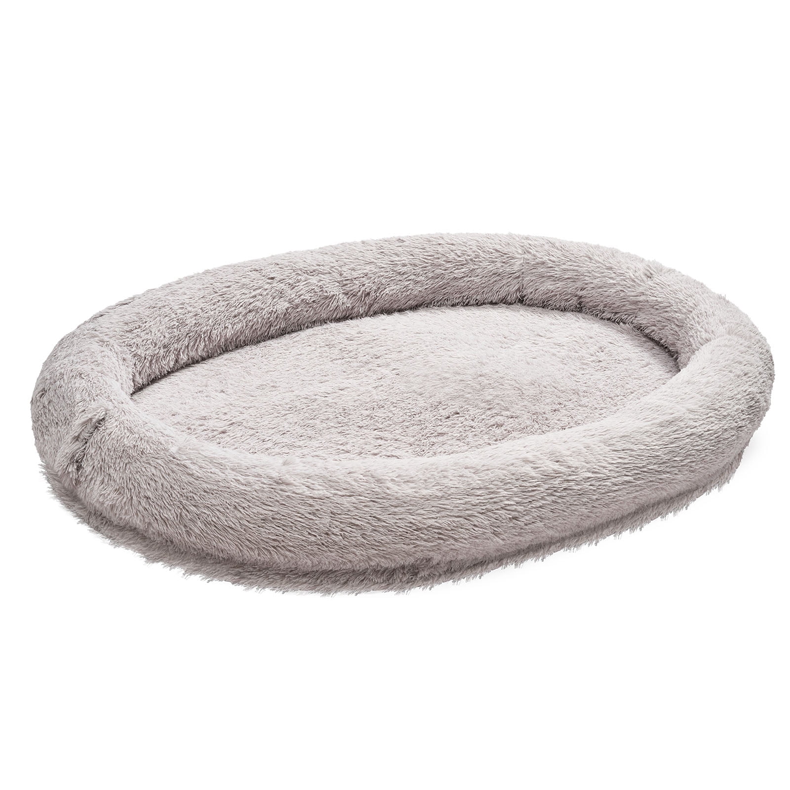 KFFKFF Human Dog Bed, 69.29 x 48.03 x 9.45 inch Orthopedic Memory Foam Human Sized Dog Bed, Humans Pet Beds with Side Pocket, Handle & Zipper, Gray