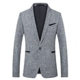 thumbnail image 1 of EGNMCR Jackets for Men Fine Check Woolen Men's Slim And Handsome Suit Top, 1 of 3