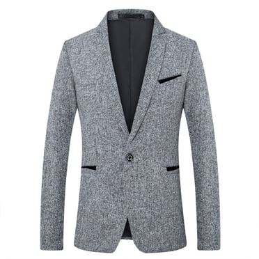 EGNMCR Jackets for Men Fine Check Woolen Men's Slim And Handsome Suit Top