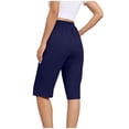 thumbnail image 4 of Timegard Womens Wide Leg Shorts Elastic High Waisted Drawstring Casual Loose Knee Length Pants with Pockets, 4 of 7