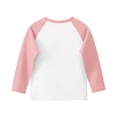 thumbnail image 4 of Floleo T-Shirts à Manches Longues Raglan Unisexes pour Enfants Printemps Automne Hiver T-Shirts à Blocs de Couleur Col Rond Décontractés Vêtements de Sport pour Enfants 1-15 Ans (Rose#1,7 Ans), 4 of 6