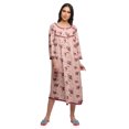 thumbnail image 1 of Moomaya Robe de Nuit Imprimée Longueur Genou en Coton avec Bordure en Dentelle Manches 3/4 pour Femmes, 1 of 5