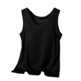 thumbnail image 2 of UPPADA Womens Crewneck Tank Tops Summer Sleeveless Scoop Neck Tees Solid Color Basic Slim Fitted Cami Shirts Womens Tank Tops Camisole Top Built In Bra Adjustable Straps,Clearance on sale, 2 of 6