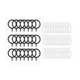 thumbnail image 1 of 50 Pcs Anneaux de Rideau en Métal, Anneaux de Suspension de Rideau et Crochets de Rideau en Plastique, Anneaux de Rideau pour Rideau de Fenêtre, Noir, 1 of 1