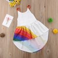 thumbnail image 2 of Girls Summer Dress  Rainbow Print Strap Dress  Party Backless Dress, 2 of 8