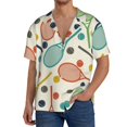 thumbnail image 1 of Disketp Racket and Tennis Ball Print Men's Hawaiian Shirts Button Down Holiday Beach Shirts-Medium, 1 of 5