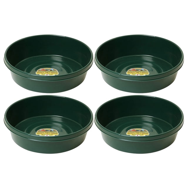 Little Giant Bac Utilitaire Plat de 3 Gallons pour Aliments du Bétail, Vert (Lot de 4)