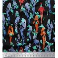 thumbnail image 1 of Soimoi Black Modal Satin Fabric Fish Ocean Print Sewing Fabric Yard 42 Inch Wide, 1 of 2