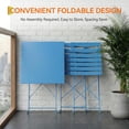thumbnail image 4 of 3Pcs Patio Bistro Set, Folding Patio Bistro Table and Chairs Set of 2, Outdoor Patio Furniture Set, Metal Structure, No Assembly Need, for Balcony Yard Garden, Blue, 4 of 8
