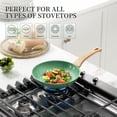 thumbnail image 4 of Innerwell 8 Inch Green Nonstick Frying Pan Skillet Bakelite Handle Saute Egg Pan Cookware Fits Various Stoves, 4 of 6