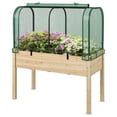 thumbnail image 1 of Costway Jardinière Surélevée en Bois avec Housse de Serre Mini Kit de Serre Portable Vert+beige, 1 of 8