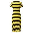 thumbnail image 4 of Tumotour Robe d'Été pour Femmes Robe Imprimée à Fleurs Robe à Manches Courtes Robe de Plage Décontractée Col Rond Longue Robe T-Shirt Voyage Vacances avec Poches, 4 of 4