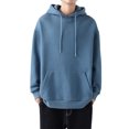 thumbnail image 1 of Innerwin Chandail à Capuchon à Cordon pour Hommes Sport à Manches Longues Décontracté Chandail Molletonné Bleu Brume 2TG, 1 of 3