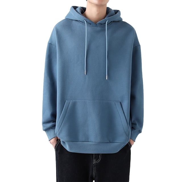 Innerwin Chandail à Capuchon à Cordon pour Hommes Sport à Manches Longues Décontracté Chandail Molletonné Bleu Brume 2TG