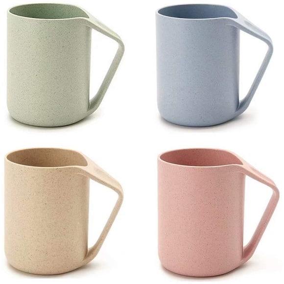 Tasse Rétro Écologique en Paille de Blé Légère, Gobelet Biodégradable en Plastique pour Eau, Café, Lait, Thé