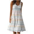 thumbnail image 2 of Économies d'Été! Cameland Robes Sans Manches pour Femmes, Robes Mode pour Femmes à Col Rond Décontractées avec Poches Imprimées Longue Robe, 2 of 5
