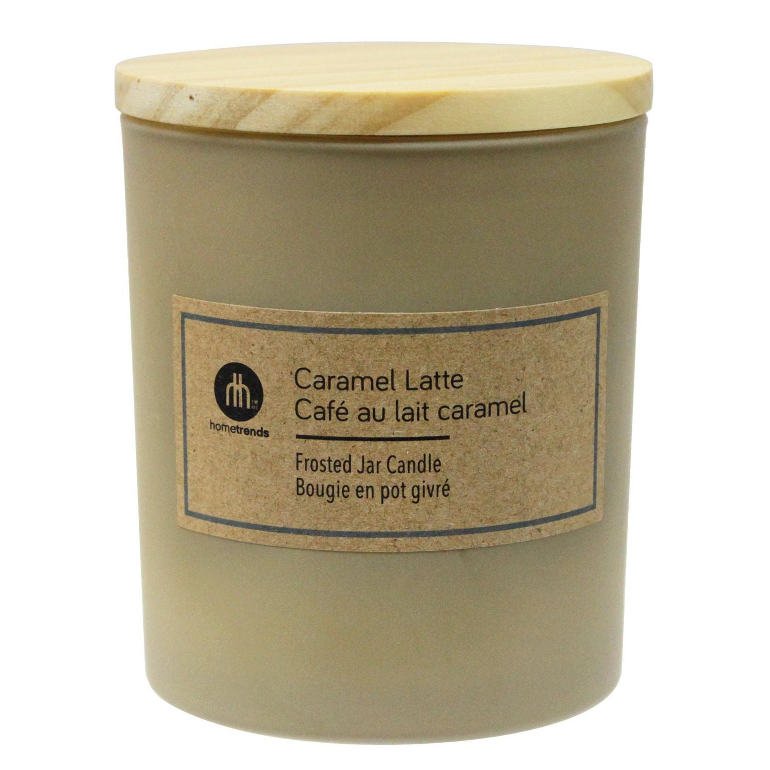 Hometrends 7.5oz Caramel Latte Scented Frosted Jar Candle