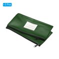 thumbnail image 3 of Unique Bargains Zipper Leatherette Money Deposit Bags with Clear Window, Green, 3 Count, 3 of 6