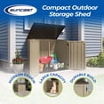 thumbnail image 2 of Suncast 34 Cubic Feet Horizontal Compact Storage Shed for Outdoor Spaces, Sand, 2 of 12