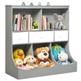thumbnail image 4 of Costway Freestanding Combo Shelf Cubby Bin W/3 Baskets Grey, 4 of 10