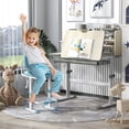 thumbnail image 4 of Gymax Table d'Étude Multifonction pour Enfants Bureau d'Étude avec Plateau Inclinable Support de Livre Gris, 4 of 10