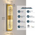 thumbnail image 2 of Strak Modern LED Wall Sconce 19 Inch Gold Bubble Glass 14W 3000K Dimmable Indoor, 2 of 9