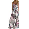 thumbnail image 1 of Innerwin Combinaison Longue Imprimé Floral Femme Pantalon Grand Été Sans Manches Ample une Pièce Blanc Rouge P, 1 of 2
