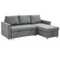 thumbnail image 1 of HOMCOM 83" Sofa Bed, Pull Out Sleeper L Shaped Sectional Couch, Light Grey, 1 of 10