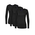 thumbnail image 1 of Sivvan 3 Pack Women's Comfort Long Sleeve Multi Color T-Shirt / Underscrub Tee, 1 of 7