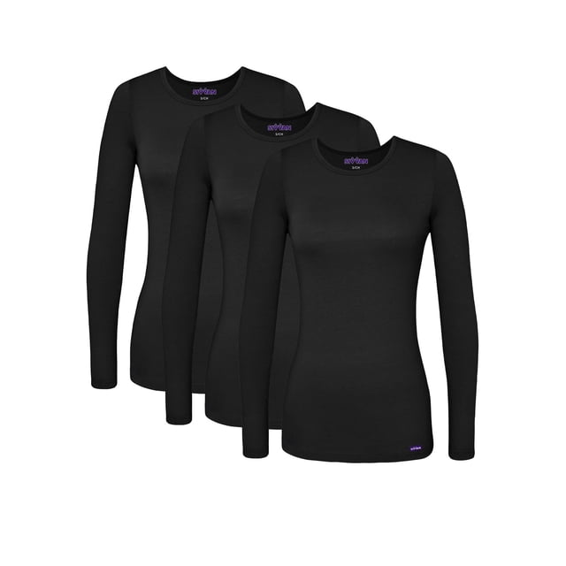 Sivvan 3 Pack Women's Comfort Long Sleeve Multi Color T-Shirt / Underscrub Tee
