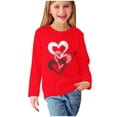 thumbnail image 2 of RXIRUCGD Chemises à Manches Longues pour Filles, Col Rond Mignon, Blouses Décontractées Élégantes (Rouge, Taille : 4 Ans), 2 of 5