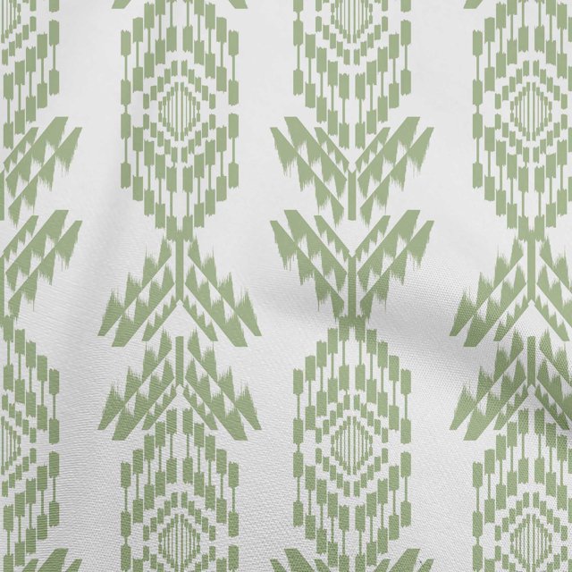 oneOone Cotton Cambric Light Green Fabric Aztech Craft Projects Decor Fabric Printed By The Yard 42 Inch Wide