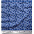 thumbnail image 1 of Soimoi Blue polyester Crepe Fabric Square Geometric Print Sewing Fabric Yard 52 Inch Wide, 1 of 3