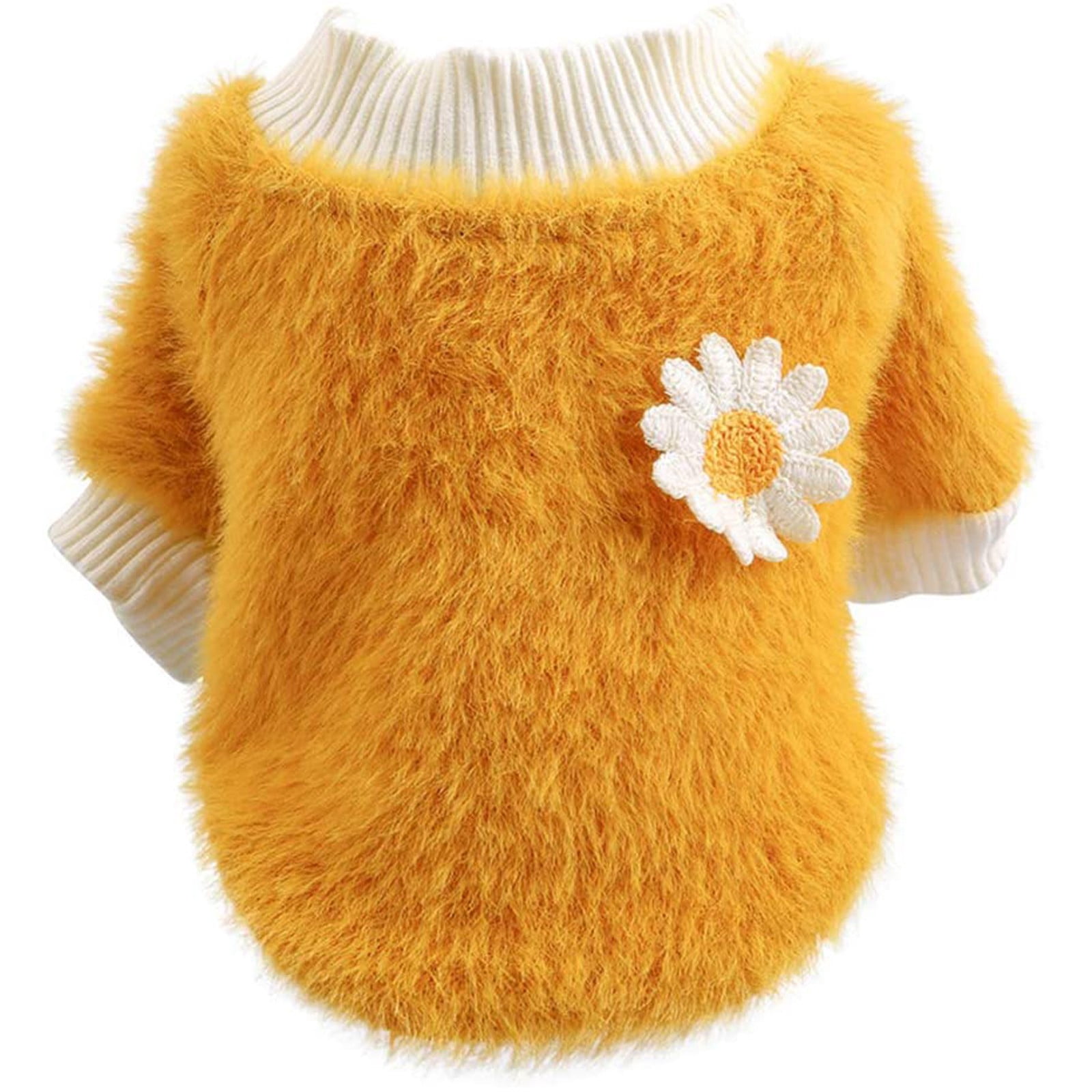 2025 Dog Sweaters For Small Extra Small Puppy Clothes Dogs Daisy Style Cat Clothes Plush Round Neck Flowers Small Dog Sweaters For Boys Sweater