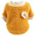 thumbnail image 1 of 2025 Dog Sweaters For Small Large Dog Apparel Dogs Daisy Style Small Dog Clothes For Plush Round Neck Flowers Pet Clothes For Dogs Large Sweater, 1 of 7