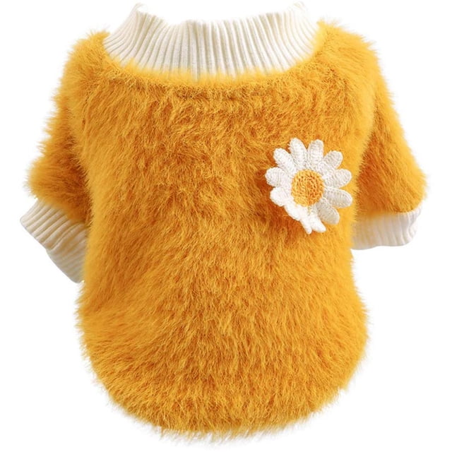 2025 Dog Sweaters For Small Large Dog Apparel Dogs Daisy Style Small Dog Clothes For Plush Round Neck Flowers Pet Clothes For Dogs Large Sweater