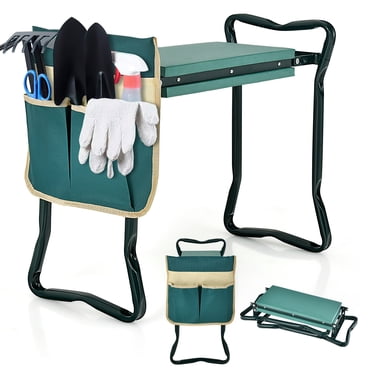 Costway Genouillère de Jardin Pliante Robuste pour Jardinier, Coussin et Coussin de Siège Genouillère Siège