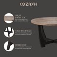 thumbnail image 4 of COZAYH Rustic Farmhouse Round Coffee Table with Crisscross Base for Living Room, 4 of 11