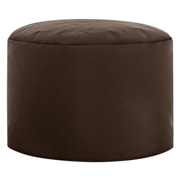 Gouchee Home Dotcom Brava Ottoman Pouf – Chocolate Water-Repellent Round Bean Bag Footstool with Polystyrene Beads, Made in Canada, Stylish & Lightweight for Living Room or Bedroom