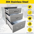 thumbnail image 2 of AKDSteel Outdoor Kitchen Drawers, 24" x 6.5" x 23" Stainless Steel Flush Mount Bbq Drawers With Grooved Handle, 3-Layer Design, 2 of 7