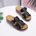 thumbnail image 4 of yulier Women Orthotic Slides Platform Wedge Slide Sandals Hook & Loop Adjustable Beach Sandals Comfortable Orthopedic Sandals Slip On Causal Slippers with Arch Support, 4 of 7