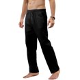 thumbnail image 2 of Innerwin Bottoms Solid Color Men Pants Outdoor Elastic Waist Loose Trousers Black M, 2 of 7
