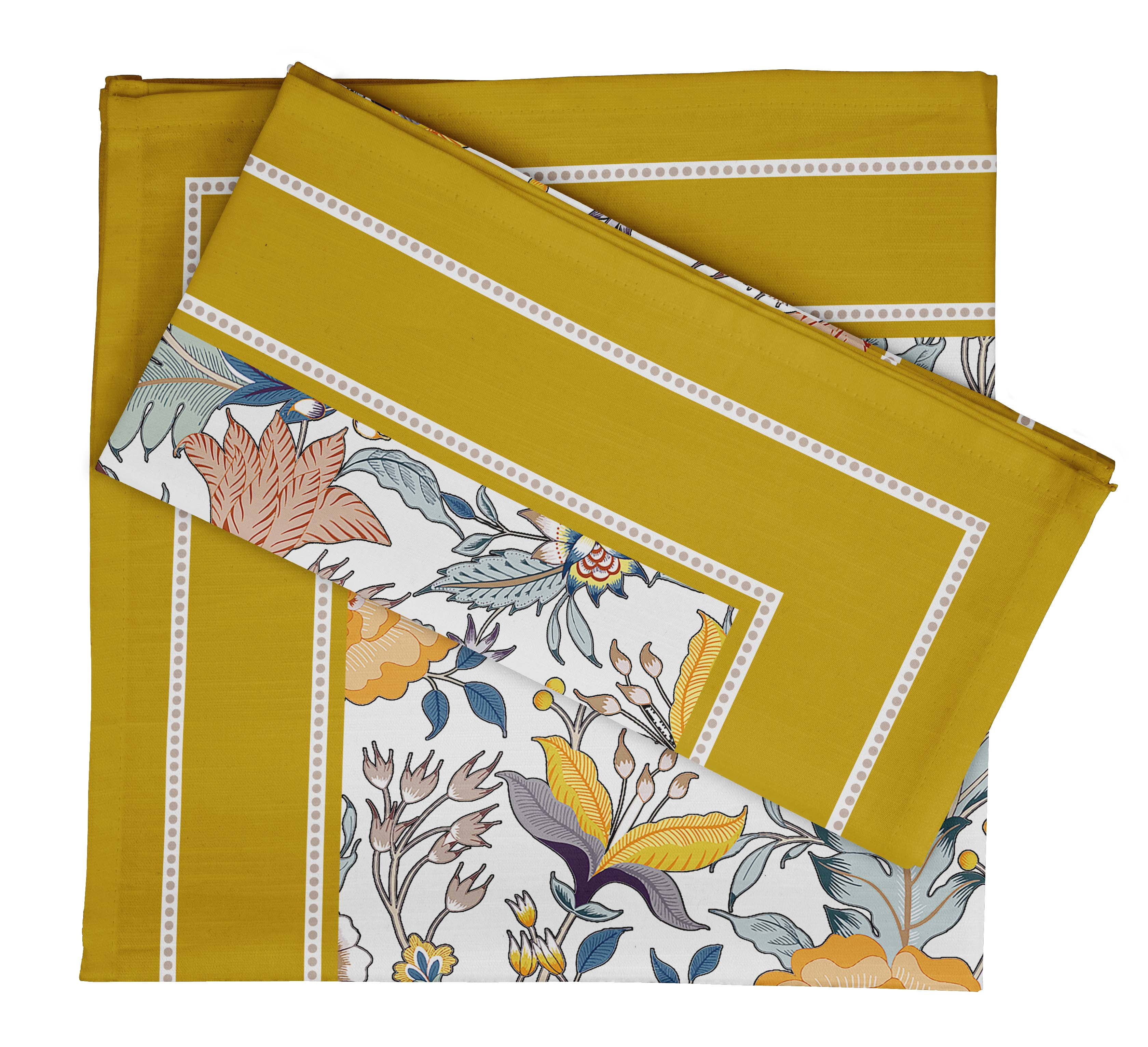 Vargottam Collection de Luxe Linge de Table Décor Serviette en Coton Tissu Imprimé Serviettes Réutilisables Ensemble de 12, 20 X 20 - Floral Asiatique
