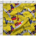thumbnail image 2 of Soimoi Musical Instruments Print, Silk Fabric, Decor Sewing Fabric by The Yard 42 Inch Wide,Decorative Fabric for Shirts Suits Ties, White,Yellow & Red, 2 of 5