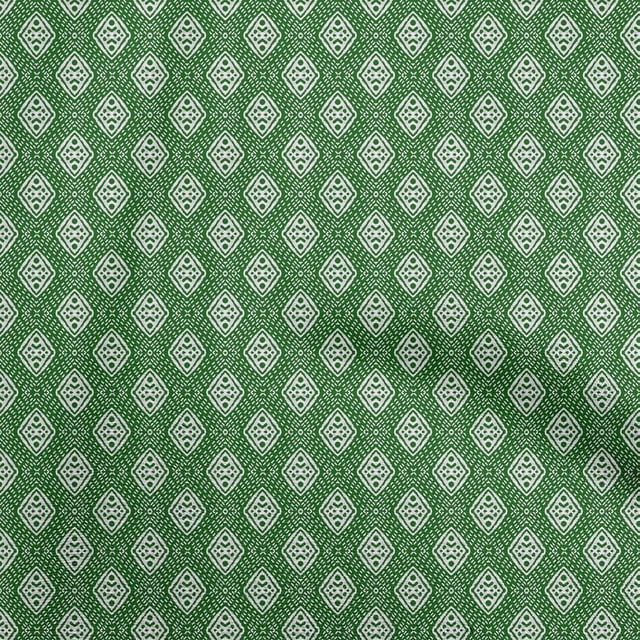 oneOone Rayon Green Fabric Running Stitch Sewing Material Print Fabric By The Yard 56 Inch Wide