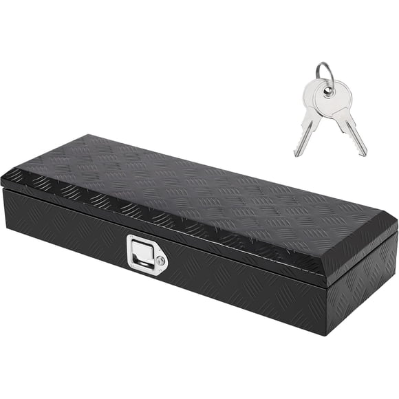 Bingirl Updated Aluminum Truck Tool Box: 34.5 x 12.75 x 6.4 inch, Heavy Duty for Jobsite and Truck Bed Storage