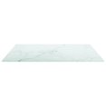 thumbnail image 2 of vidaXL Table Blanche 60x60 cm 6 mm Verre Trempé avec Design Marbre, 2 of 4