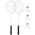 thumbnail image 1 of TFixol Lightweight Iron Alloy Badminton Racket Set with 3 Shuttlecocks - Perfect for Training and Entertainment, Available in Multiple Colors (White, Blue, Green, Black, Pink), 1 of 6
