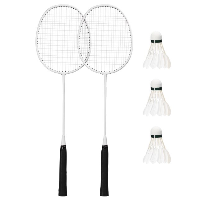 TFixol Lightweight Iron Alloy Badminton Racket Set with 3 Shuttlecocks - Perfect for Training and Entertainment, Available in Multiple Colors (White, Blue, Green, Black, Pink)
